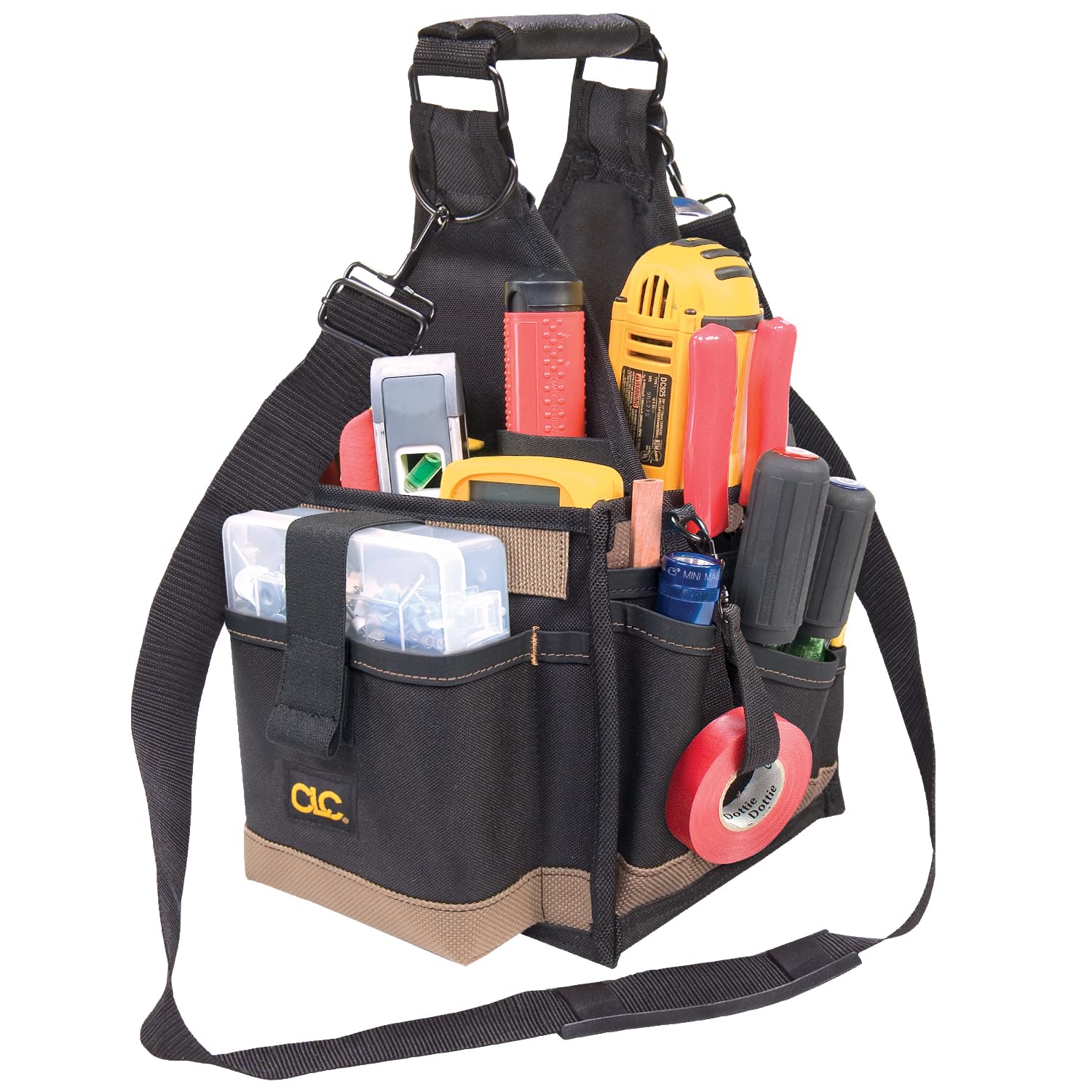 Custom Leathercraft 1526 25 Pocket Electrical and Maintenance Tool Carrier 8-Inch Toolbox