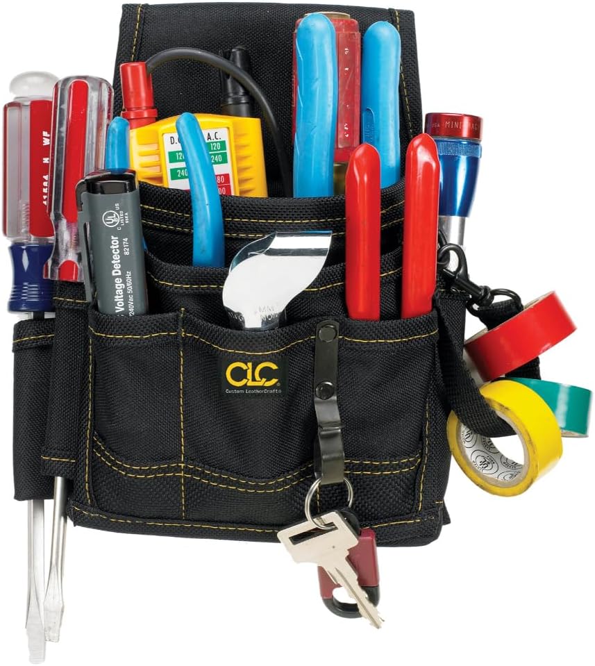 Custom Leathercraft CLC 1503 Small Electrical Maintenance Pouch , Black , 9 POCKET - Image 5