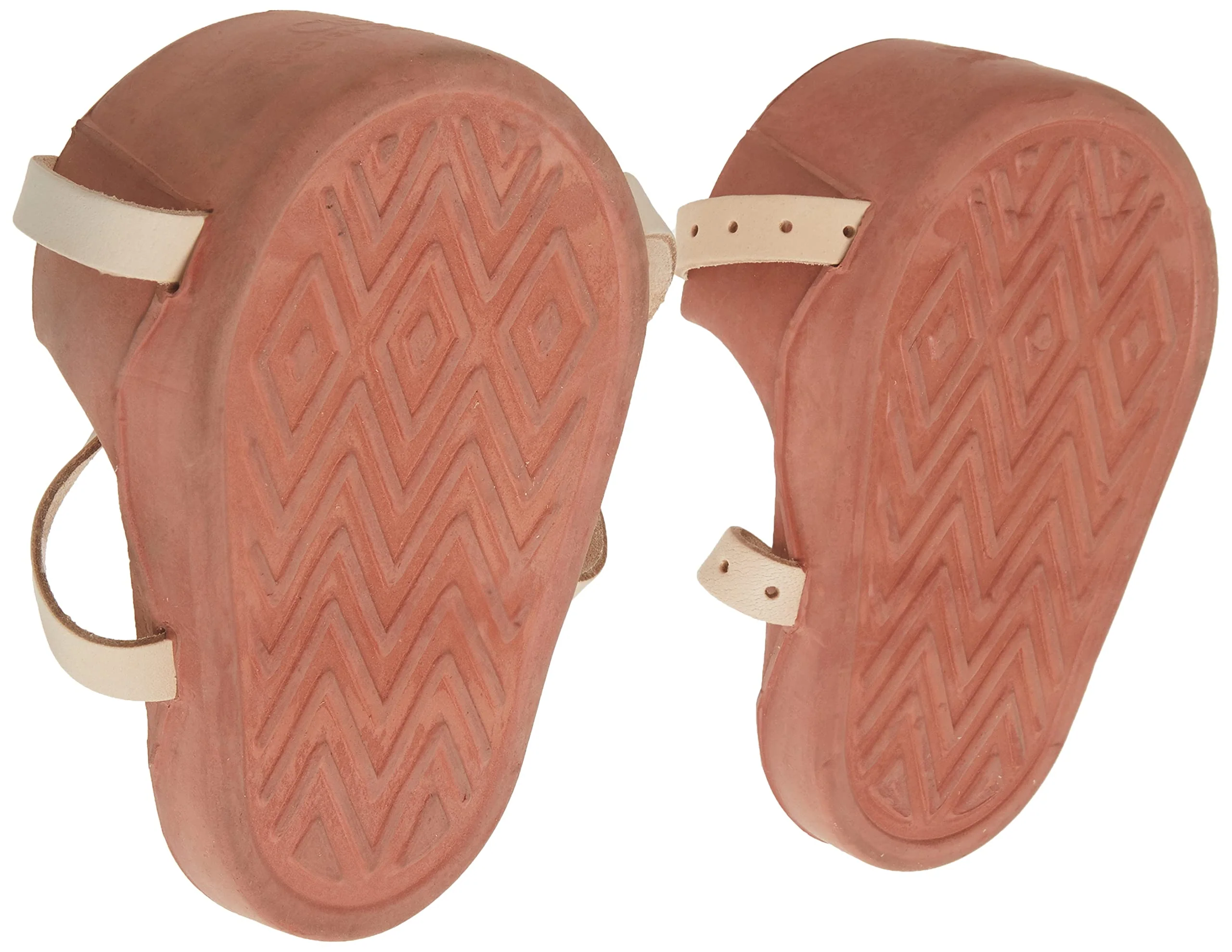 Custom Leathercraft 318 CLC Professional Heavy-Duty Molded Rubber Kneepads, Brown, Double Adjustable Leather Straps