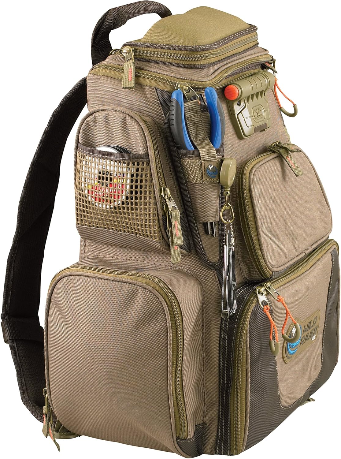 Custom Leathercraft Wild River by CLC WT3604 Tackle Tek Nomad Lighted Backpack & Four PT3600 Trays, Orange, Sand - Image 7
