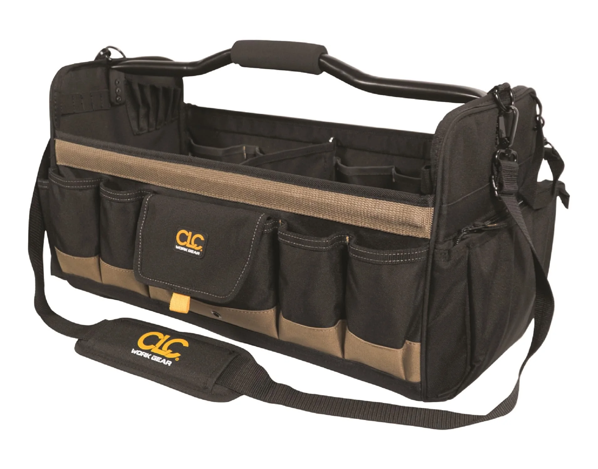 Custom Leathercraft WORK GEAR 1579 20 Inch, Open Top, Soft Sided Tool Box, 27 Pockets