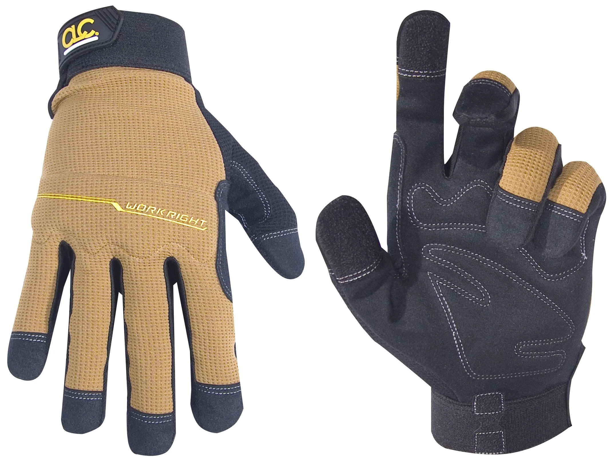 Custom Leathercraft 124X Workright Flex Grip Work Gloves, Shrink Resistant, Improved Dexterity, Tough, Stretchable, Excellent Grip Assorted, X-Large (Pack of 1)