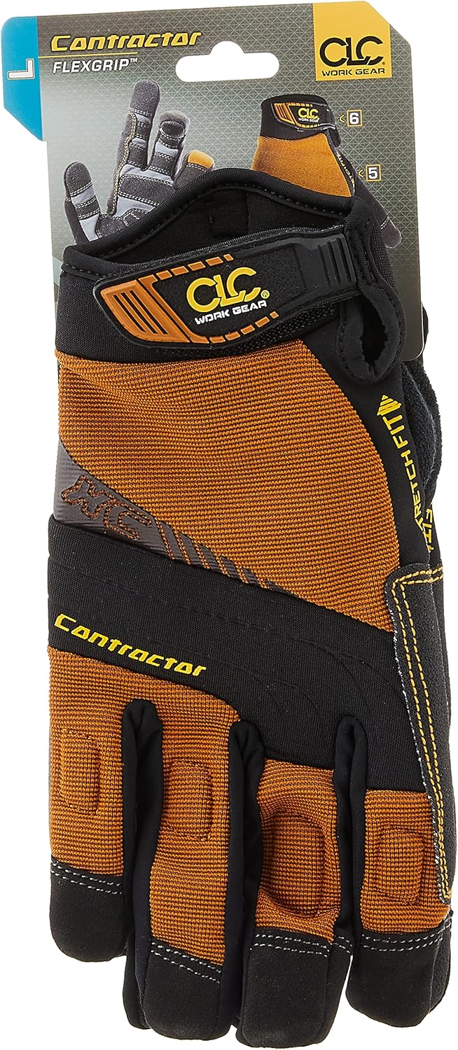 Custom Leathercraft 160L Contractor XtraCoverage Flex Grip Work Gloves, Durable Synthetic Leather, Padded Knuckles, Large (Pack of 1) - Image 3