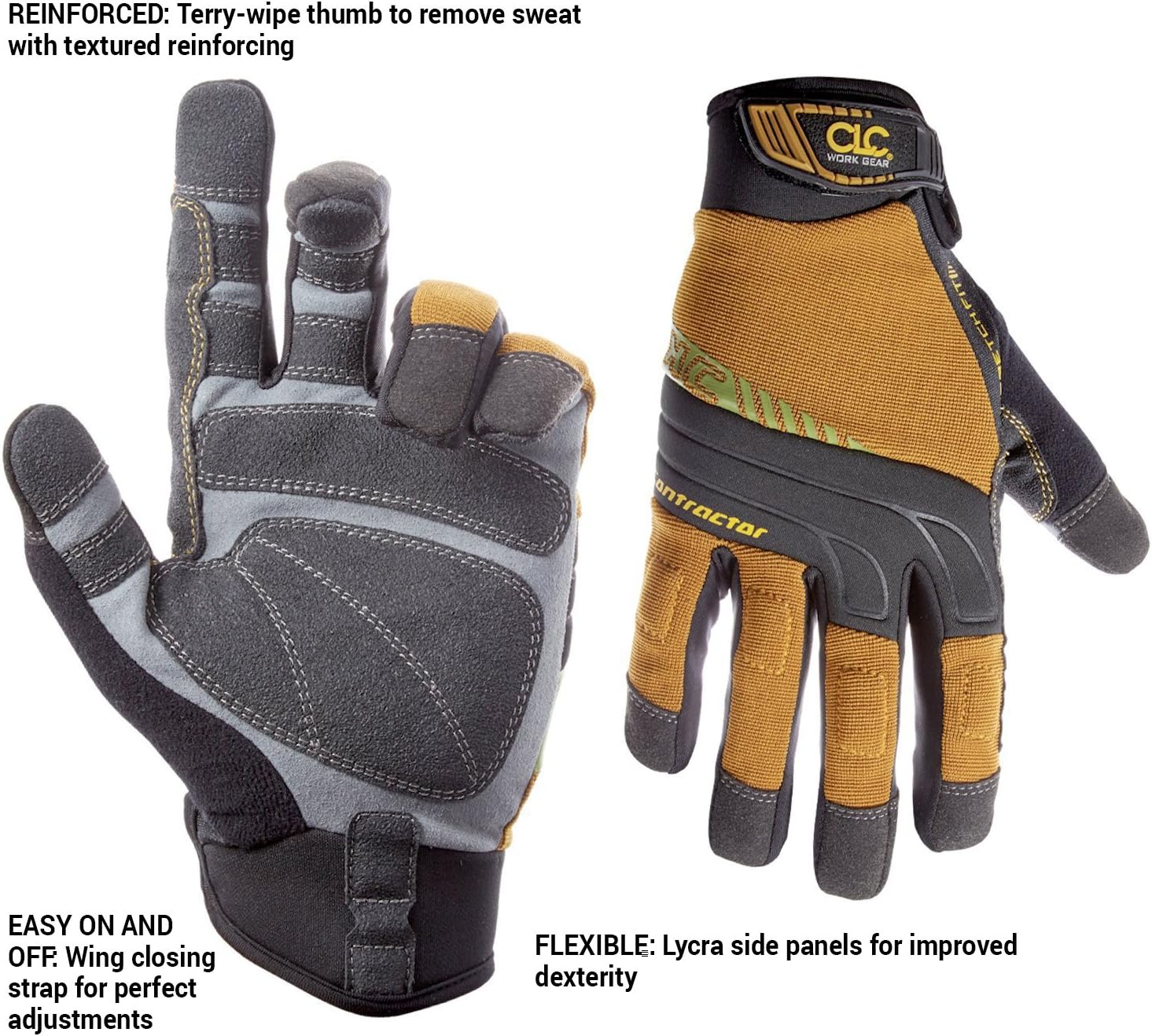 Custom Leathercraft 160X Contractor XtraCoverage Flex Grip Work Gloves, X-Large (Pack of 1) - Image 3
