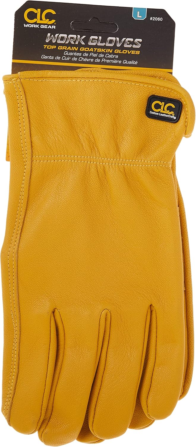 Custom Leathercraft 2060L Top Grain Goatskin Work Gloves, Large, Gold (Pack of 1) - Image 5