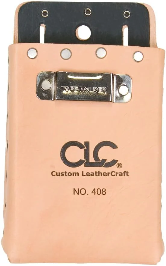 Custom Leathercraft408 Box-Shaped All-Purpose Pouch Tan, 4-1/2-In x 7-1/2-In w/tape clip - Image 4