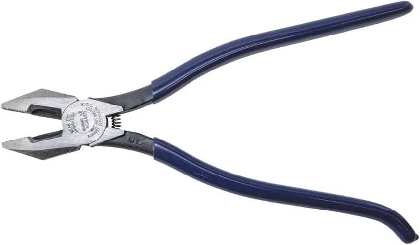 Klein Tools D201-7CST Ironworker Pliers, Spring Loaded Side Cutters, Twists and Cuts Annealed Rebar Tie Wire, Heavy-duty Knurled Jaws, 9-Inch - Image 6