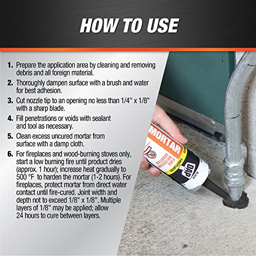 DAP 7079818854 High Heat Mortar Fire Stop Caulk, No Size, Black - Image 3