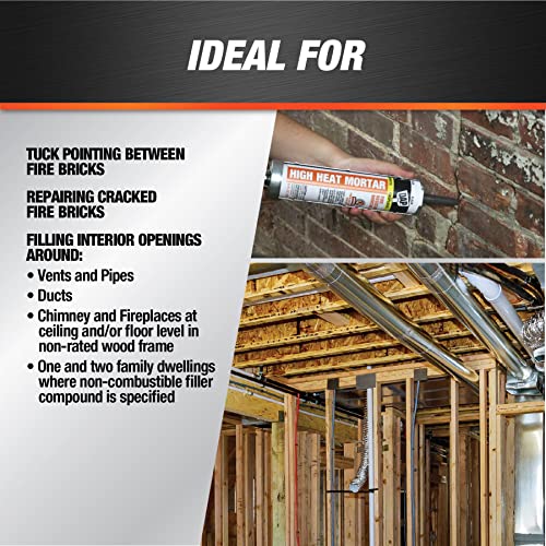 DAP 7079818854 High Heat Mortar Fire Stop Caulk, No Size, Black - Image 4
