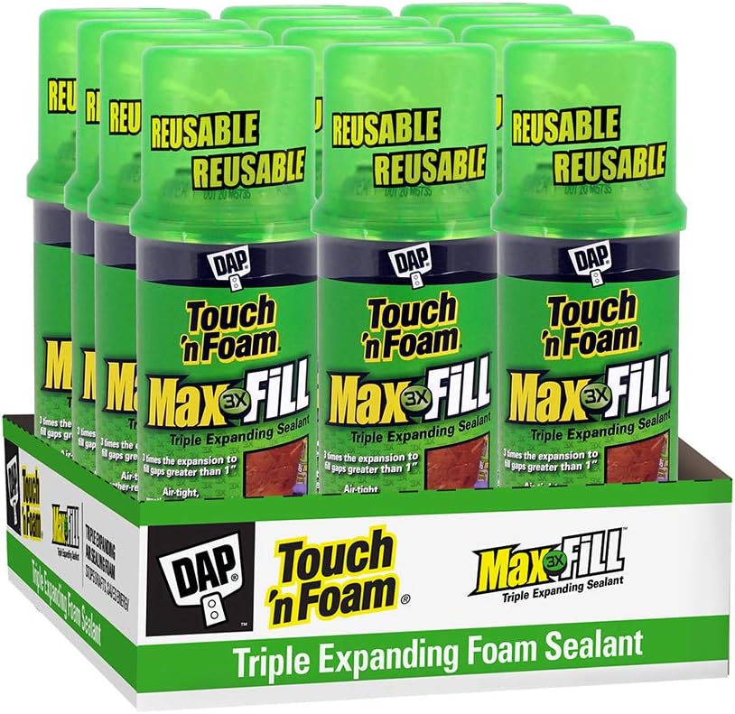 DAP 7565000043 Touch ‘n Foam Max Fill Maximum Expanding Foam Sealant, Off White, 12 Oz - Image 3