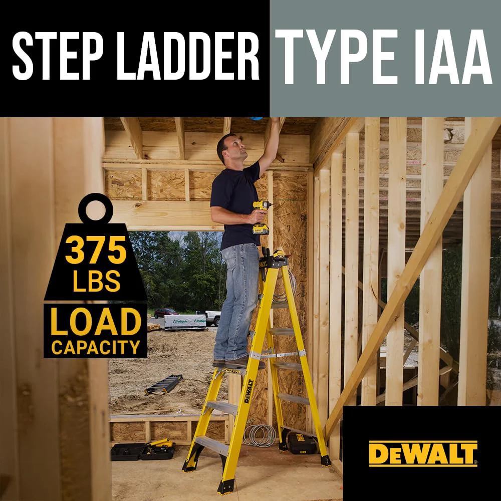 DEWALT DXL3410-10 10-Foot Fiberglass Step Ladder, 375-Pound Load Capacity, Type IAA - Image 3