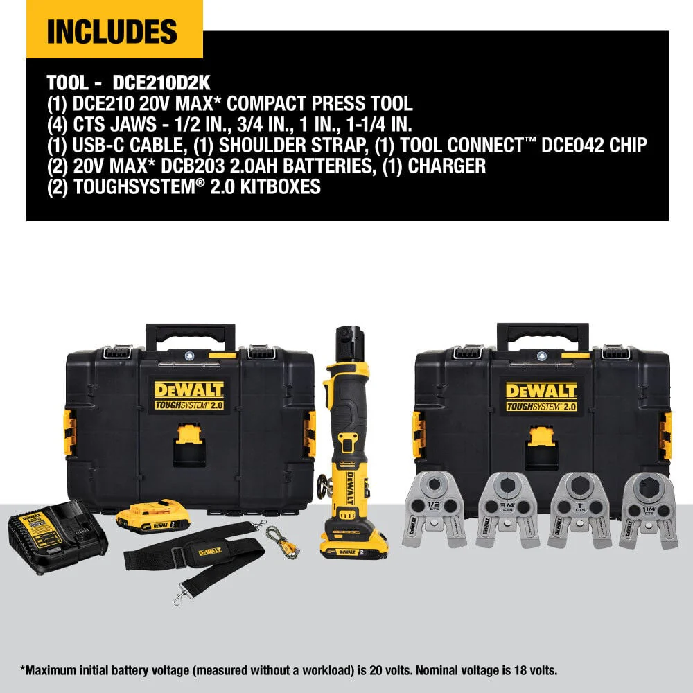 DeWALT 20V 1/2 In. to 1-1/4 In. Compact Press Tool Kit - Image 3