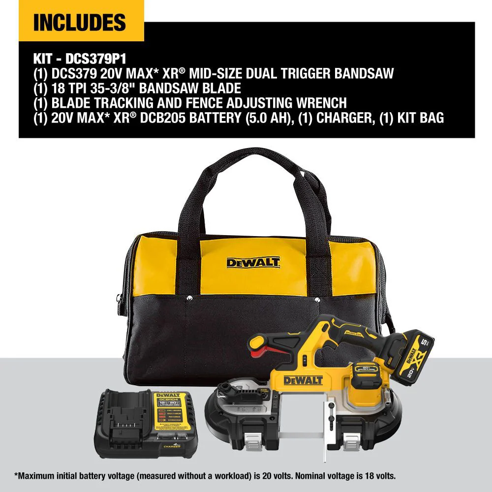 DeWALT 20V 3-1/4in Dual Switch Band Saw Kit - Image 7