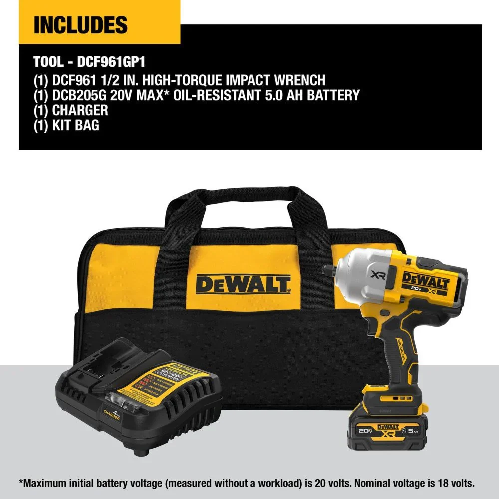 DeWALT DCF961GP1 20V MAX 1/2 XR High Torque Impact Wrench Kit - Image 2