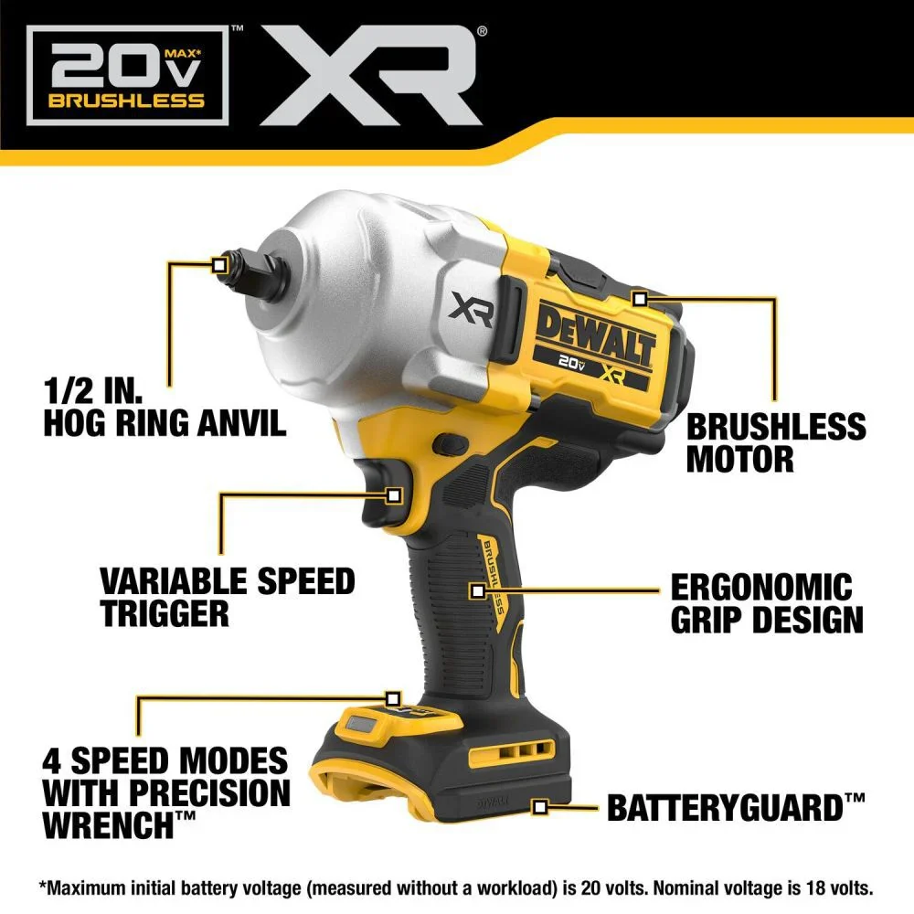 DeWALT DCF961GP1 20V MAX 1/2 XR High Torque Impact Wrench Kit - Image 3