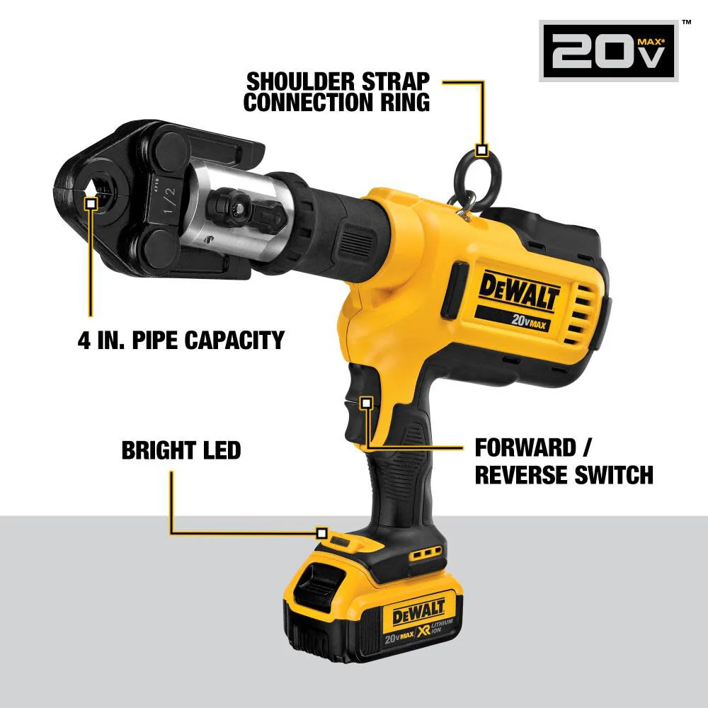 DeWALT 20V DCE200M2K MAX Copper Pipe Crimping Tool w/ Crimping Heads Kit - Image 3