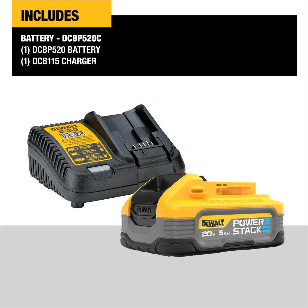 DeWALT 20V (DCBP520C) MAX POWERSTACK 5.0Ah Battery Starter Kit - Image 8