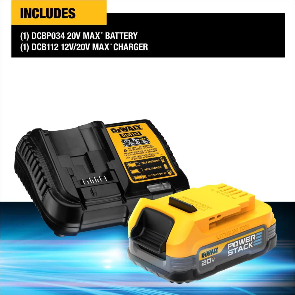 DeWALT (DCBP034C) POWERSTACK 20V MAX Compact Battery Charger Starter Kit - Image 11