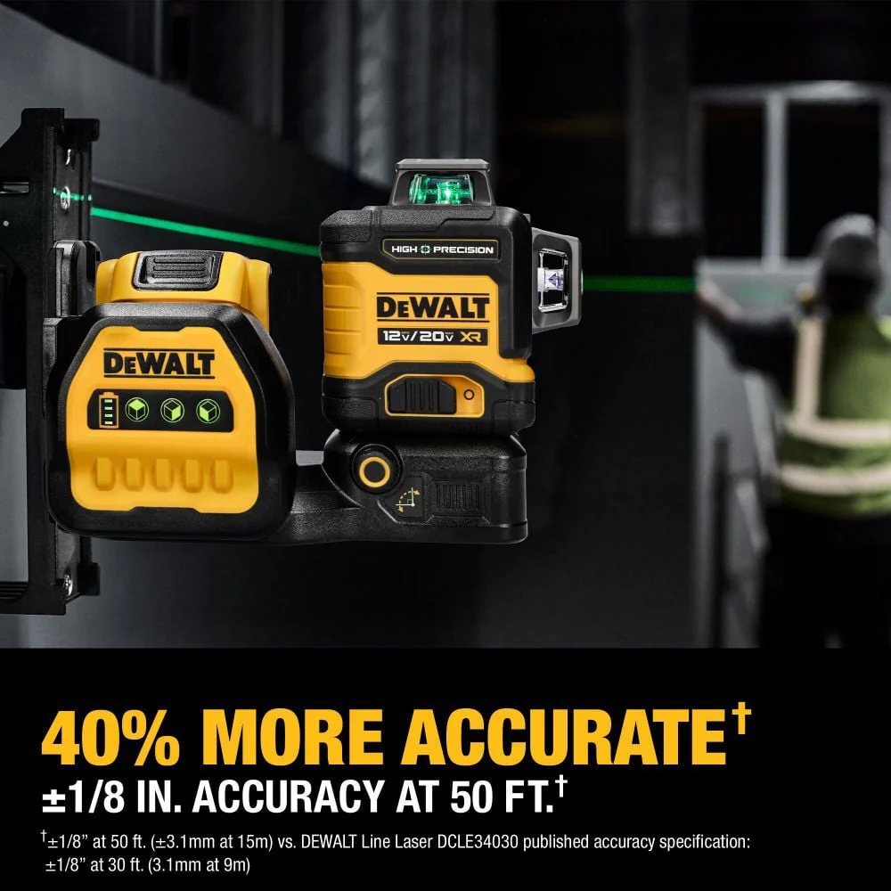 DeWALT DCLE34033D1 20V MAX XR 3x 360 High Precision Green Laser Level - Image 3