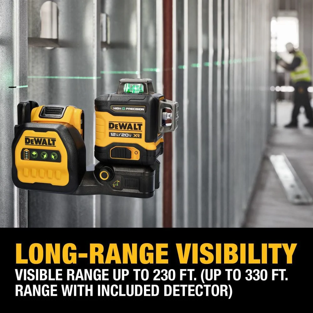 DeWALT DCLE34033D1 20V MAX XR 3x 360 High Precision Green Laser Level - Image 4