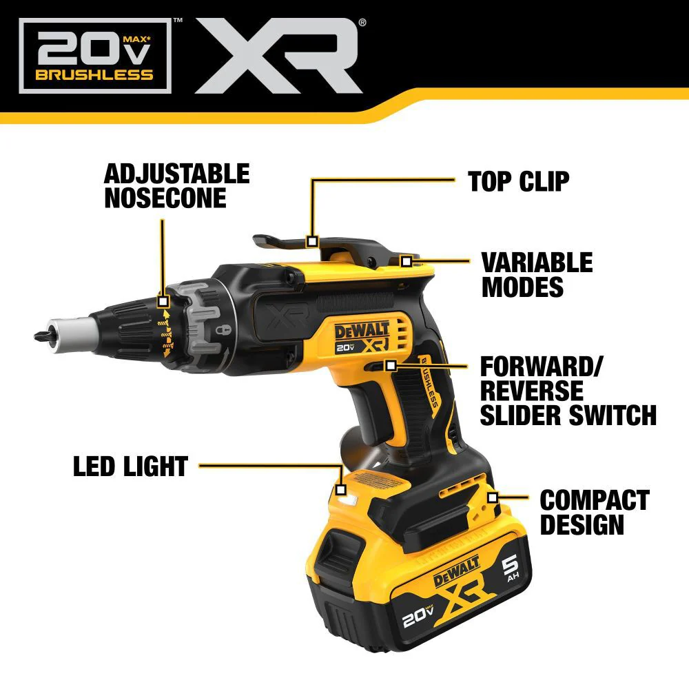 DeWALT 20V MAX XR Drywall Screwgun & Impact Driver Combo Kit - Image 3