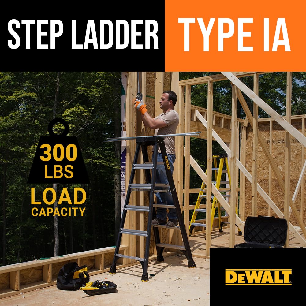 DEWALT 4-Foot Fiberglass Step Ladder, 300-Pound Load Capacity, Type IA, DXL3010-04 Black 4 feet - Image 3