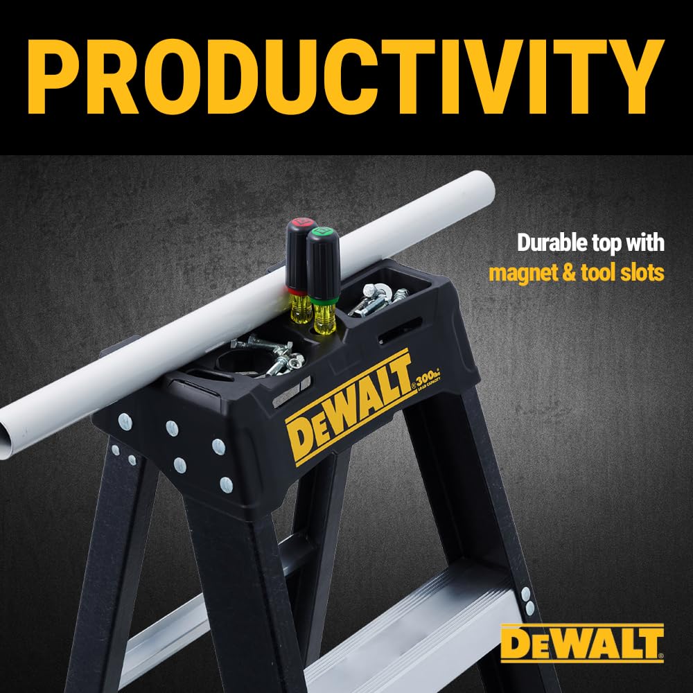 DEWALT 4-Foot Fiberglass Step Ladder, 300-Pound Load Capacity, Type IA, DXL3010-04 Black 4 feet - Image 5