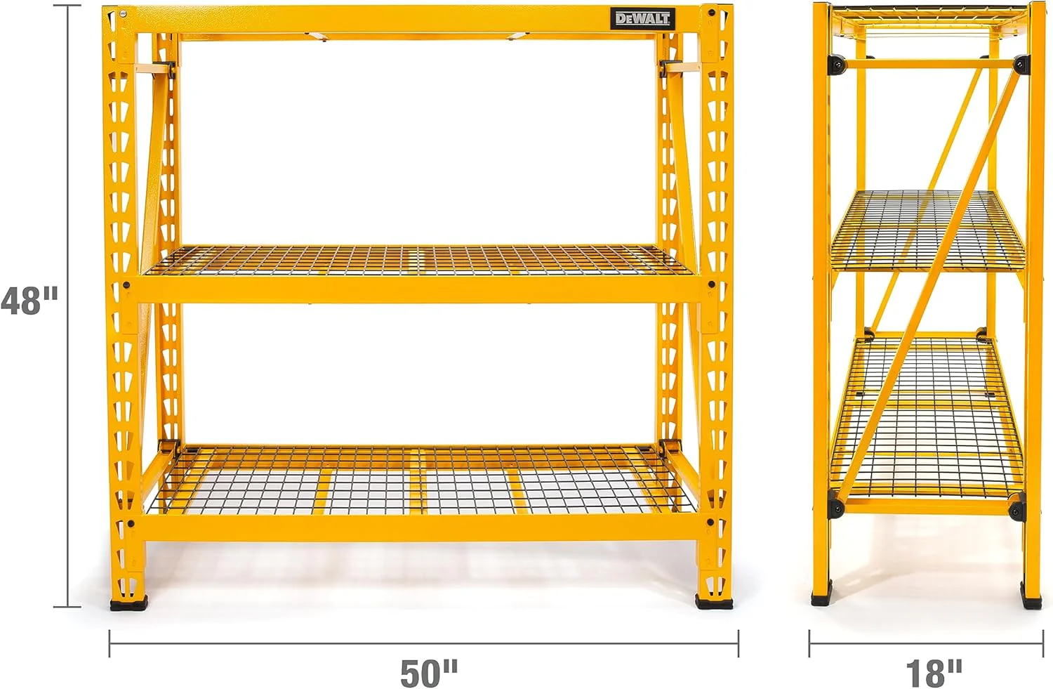 DEWALT DXST4500-W 4-Foot Tall, 3 Shelf Steel Wire Deck Industrial Storage Rack - Image 3