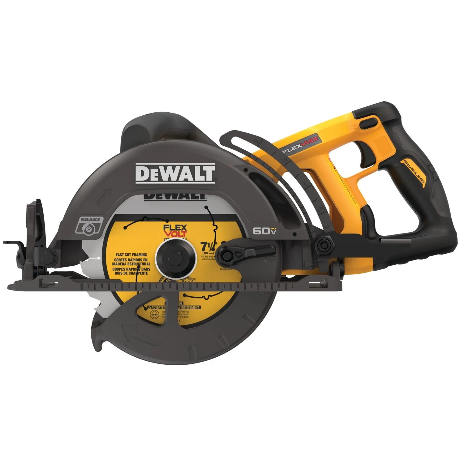 DEWALT (DCS577B) 60V MAX FlexVolt 7-1/4 In. Cordless Worm Drive Style Saw (Bare Tool) - Image 3