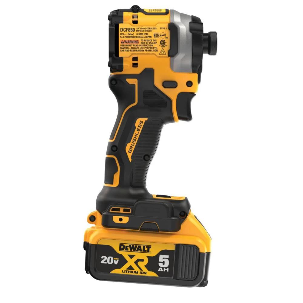 DeWALT DCF850P1 ATOMIC 20V MAX Impact Driver Kit 1/4 In. 3-Speed Brushless Cordless - Image 5