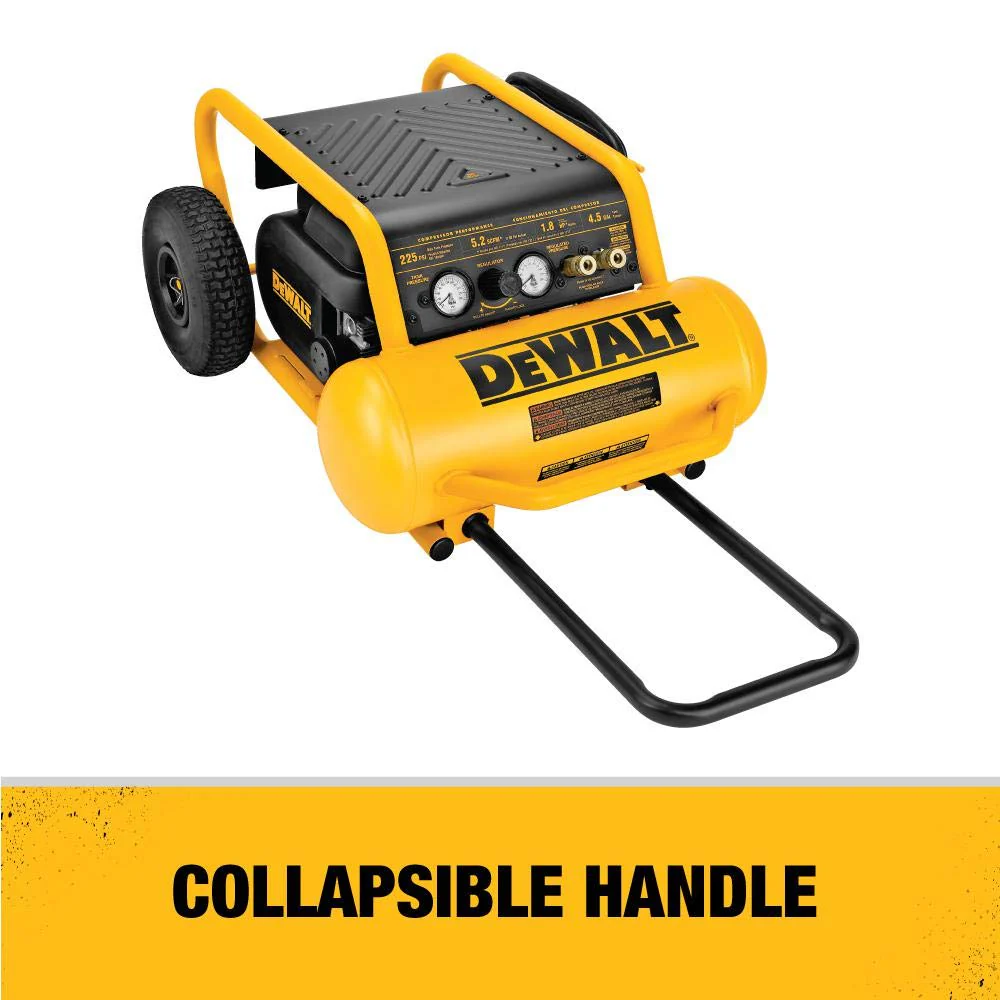 DeWALT 1.6 Hp (D55146) Continuous 200 Psi, 4.5 Gallon Compressor, 17" x 33.75" x 24.5" - Image 5