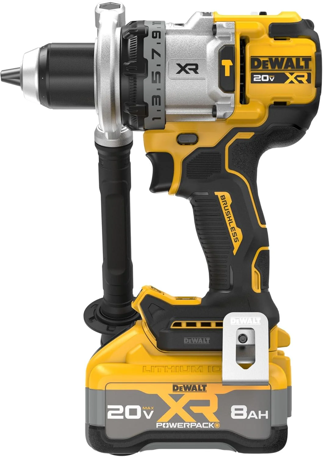 DEWALT DCD1007WW1 20V MAX XR Brushless Cordless 1/2 in. 3-Speed Hammer Drill Kit with XR POWERPACK - Image 3