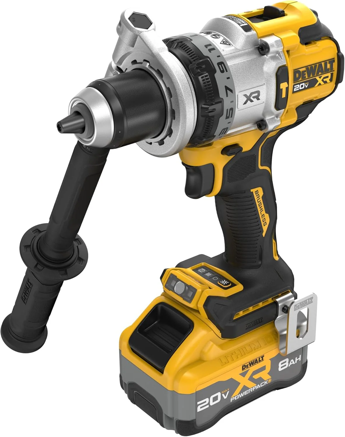DEWALT DCD1007WW1 20V MAX XR Brushless Cordless 1/2 in. 3-Speed Hammer Drill Kit with XR POWERPACK - Image 4