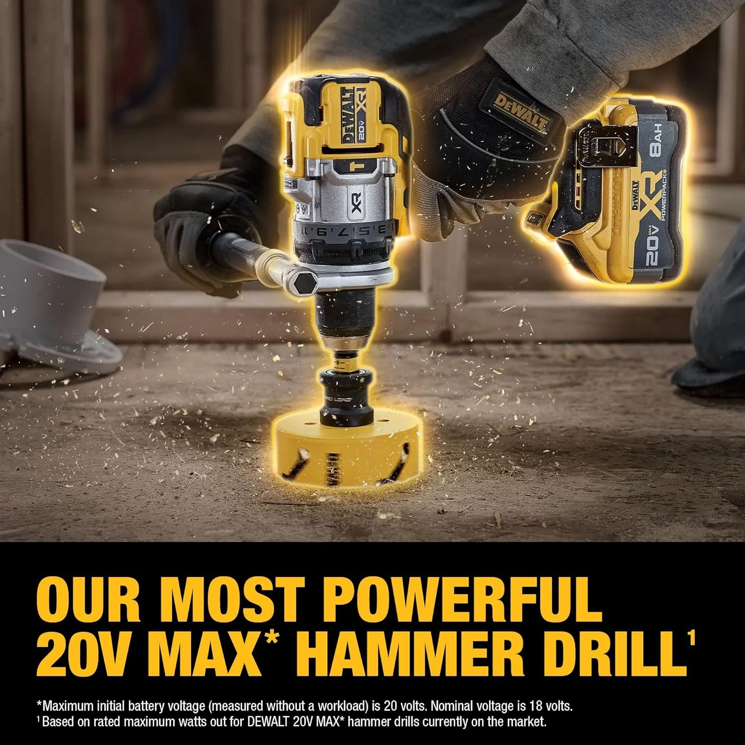 DEWALT DCD1007WW1 20V MAX XR Brushless Cordless 1/2 in. 3-Speed Hammer Drill Kit with XR POWERPACK - Image 8