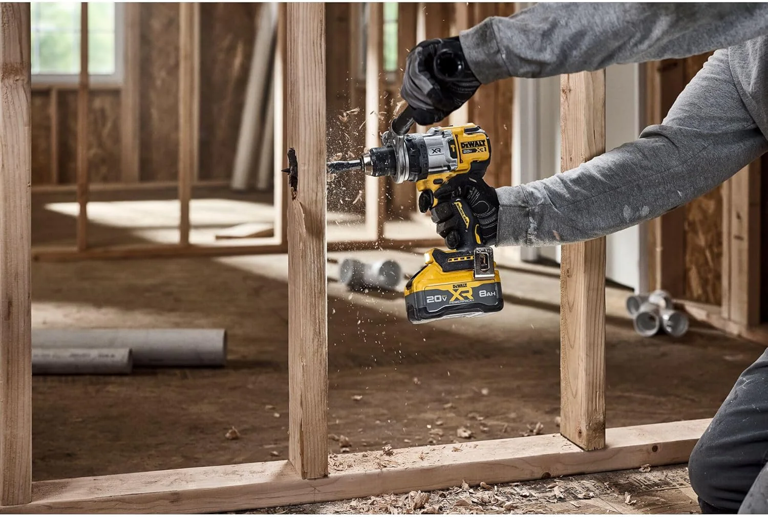 DEWALT DCD1007WW1 20V MAX XR Brushless Cordless 1/2 in. 3-Speed Hammer Drill Kit with XR POWERPACK - Image 9