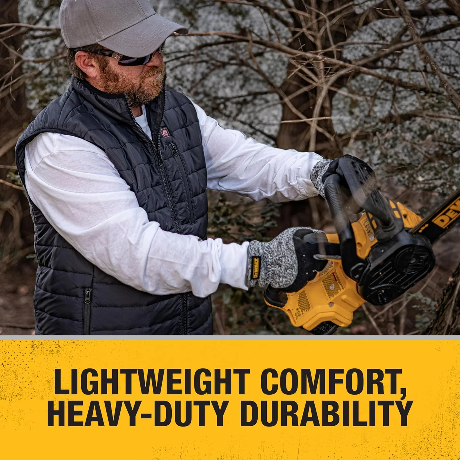 DEWALT Men's Cold Weather Heated Puffer Vest Kit with Battery, Black, Size 2X - DCHV095BD1 - Image 4