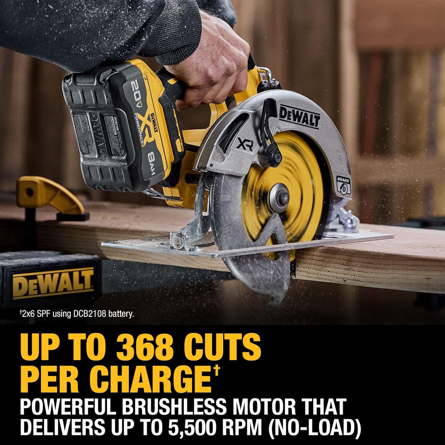 DEWALT DCS590WW1 20V MAX XR Brushless Cordless 7-1/4 in. Circular Saw Kit with XR POWERPACK - Image 5