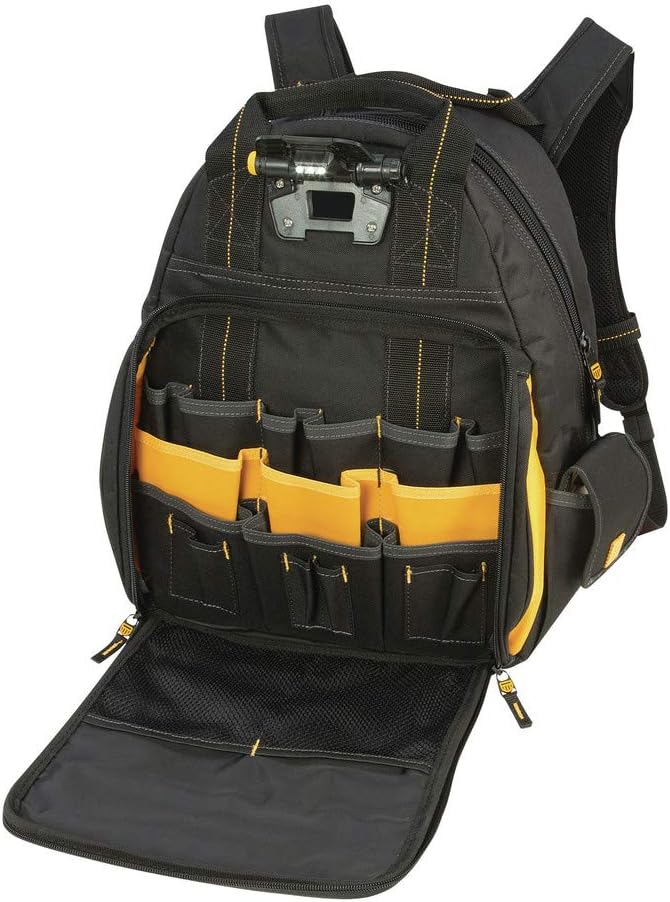 DEWALT DGL523 Lighted Tool Backpack Bag, 57 Pockets - Image 6