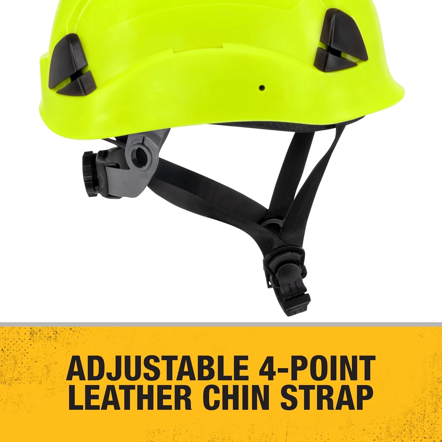 DEWALT DPG22V Hi-Vis Lime Type II Class C 4-Point Ratcheting Vented Safety Helmet - Image 5