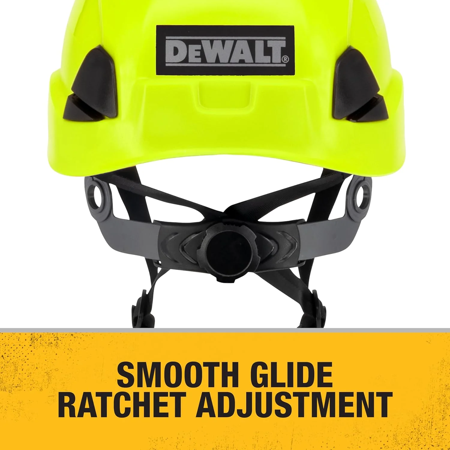 DEWALT DPG22V Hi-Vis Lime Type II Class C 4-Point Ratcheting Vented Safety Helmet - Image 6