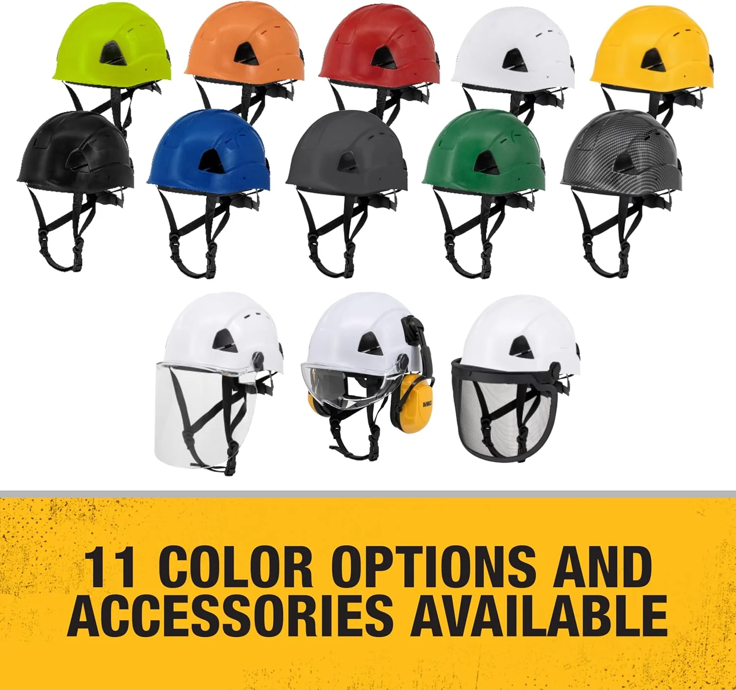 DEWALT DPG22V Hi-Vis Lime Type II Class C 4-Point Ratcheting Vented Safety Helmet - Image 7