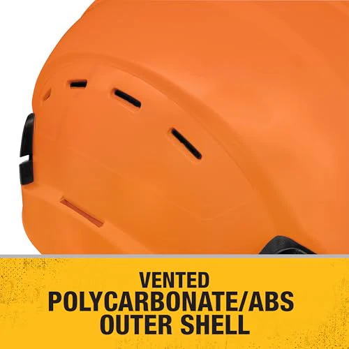 DEWALT DPG22V Orange Type II Class C 4-Point Ratcheting Vented Safety Helmet - Image 3