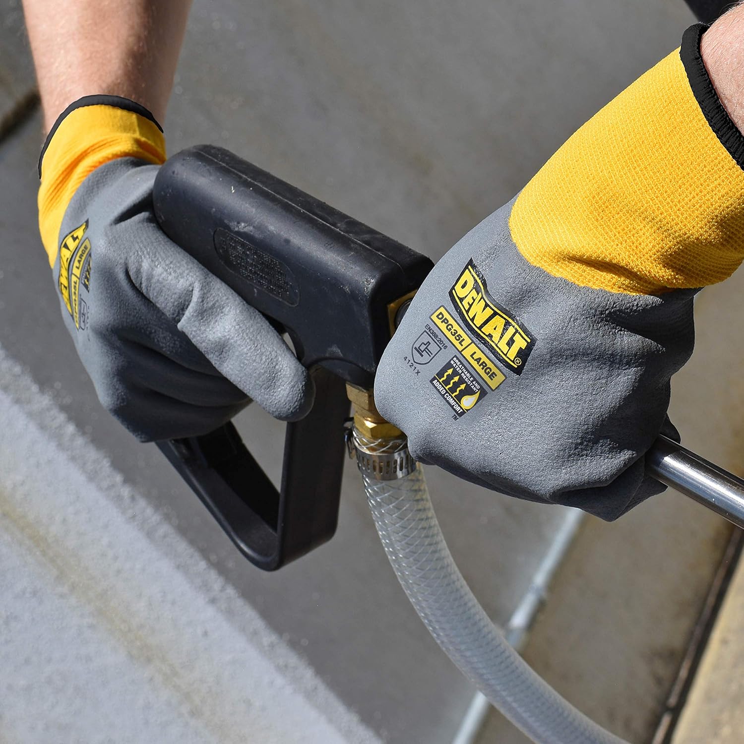 DEWALT DPG35 Unisex-Adult Full Dip Water-Resistant Breathable Work Glove, Medium - Image 4