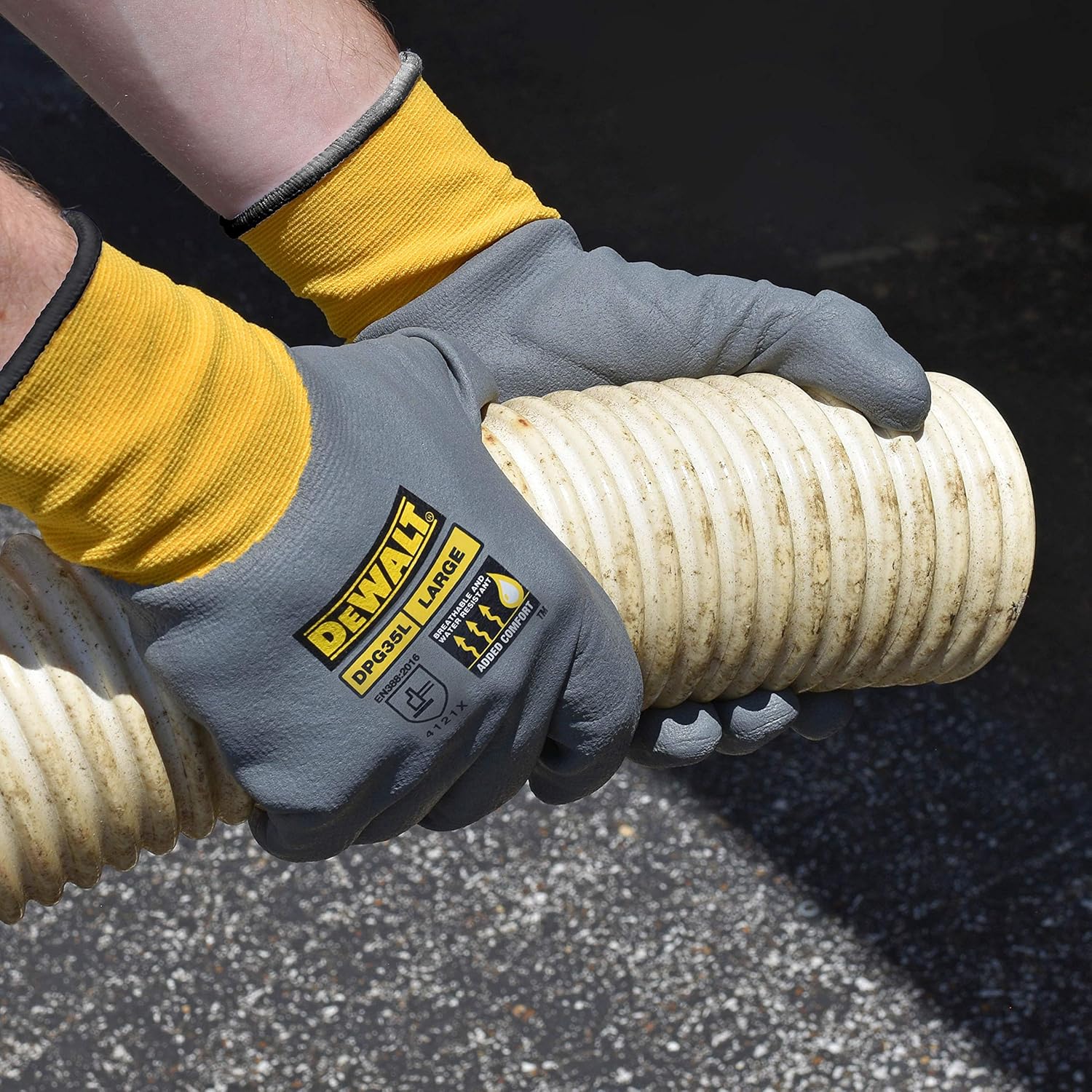 DEWALT DPG35 Unisex-Adult Full Dip Water-Resistant Breathable Work Glove, Medium - Image 5