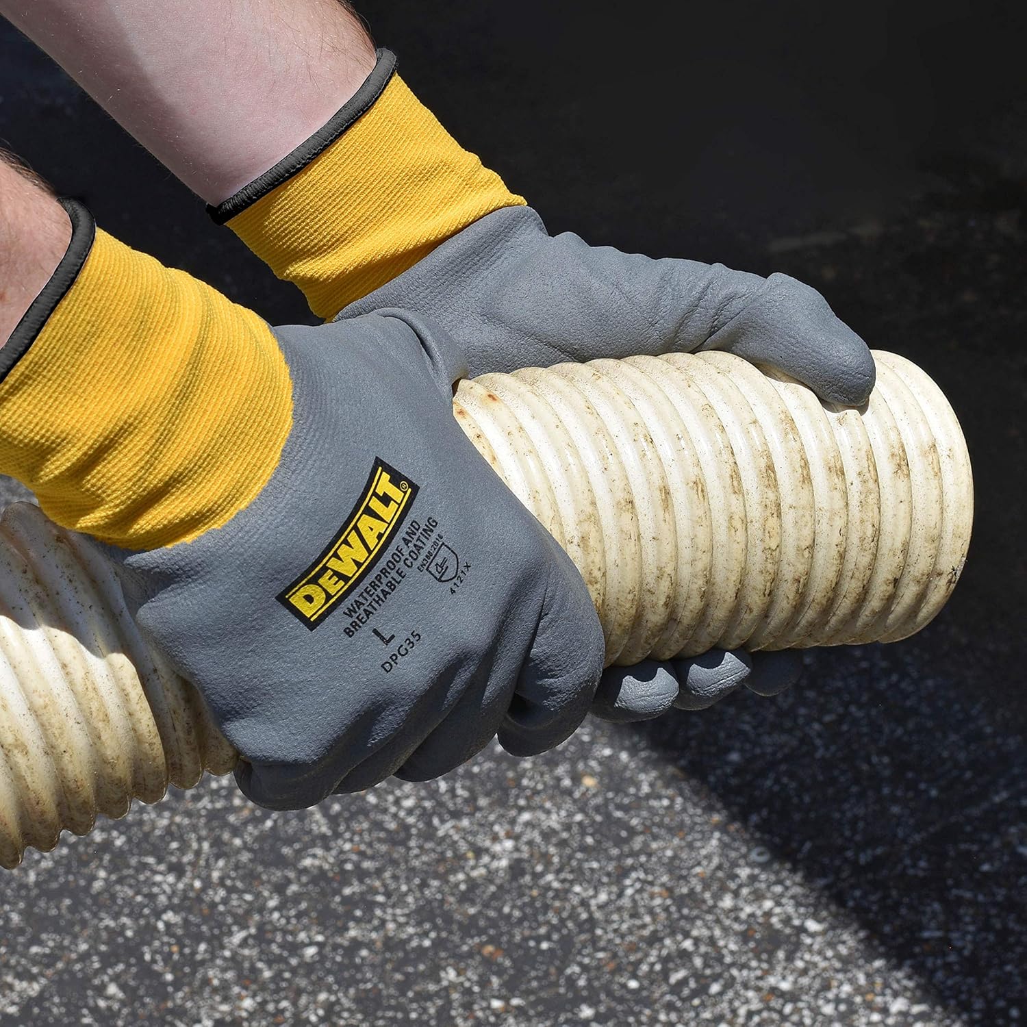 DEWALT DPG35 Unisex-Adult Full Dip Water-Resistant Breathable Work Glove, Medium - Image 6