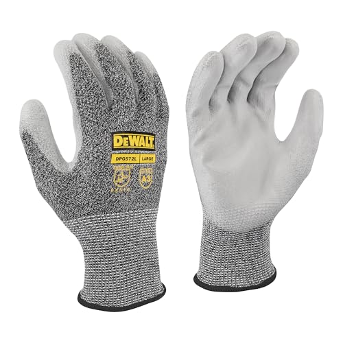 DEWALT DPG572 PU A3 Cut Resistant Glove for Outdoor Work, Construction and General Purpose - Size L