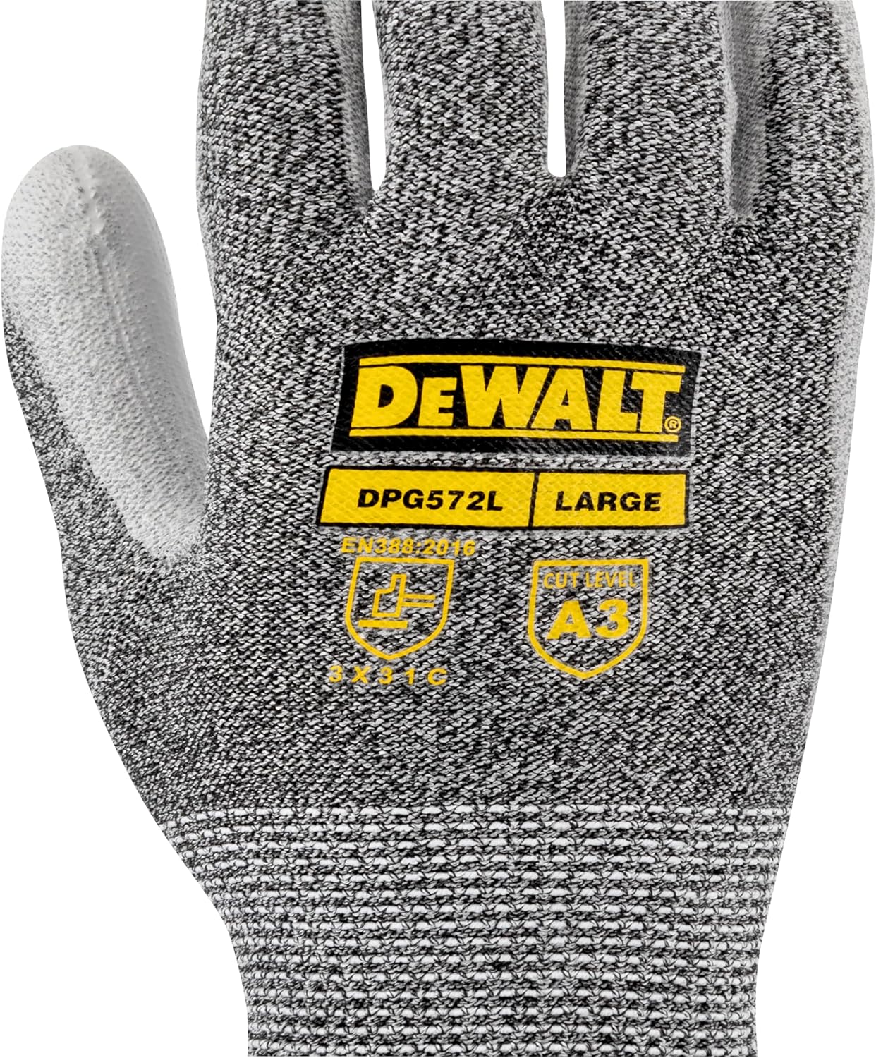 DEWALT DPG572 PU A3 Cut Resistant Glove, Size XL - Image 4