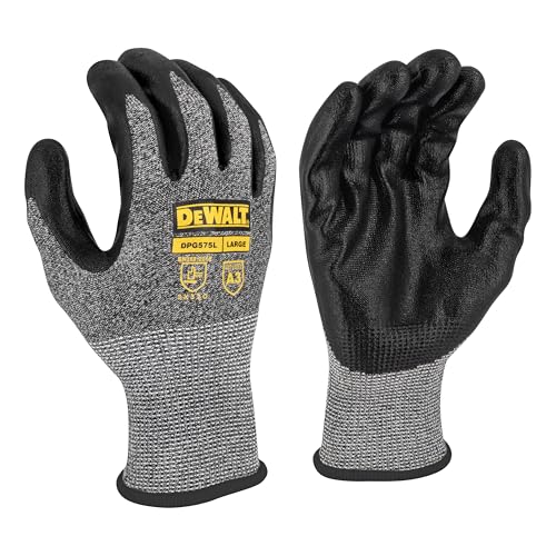 DEWALT DPG575 Foam Nitrile A3 Cut Resistant Glove for Outdoor Work, Construction and General Purpose - Size XL