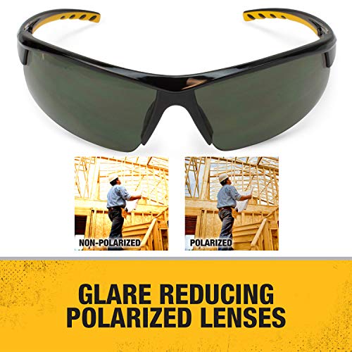 DEWALT DPG99 HDP Polarized Safety Glasses ANSI Z87.1+ Rated Protective Eyewear with Rubber Temples, Adjustable Nosepiece, Neck Cord & Carry Bag - Image 3