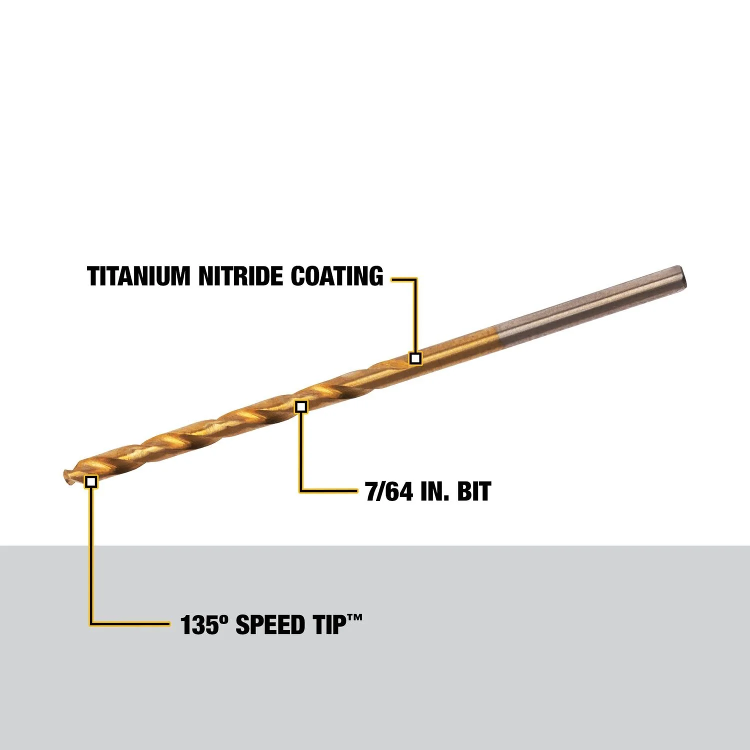DEWALT DW1307 7/64-Inch Titanium Nitride Split Point Twist Drill Bit (Pack of 2) - Image 2